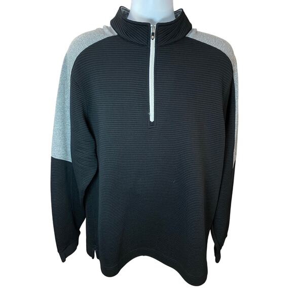FootJoy FJ Sweatshirt Men's 2XL Black 1/4 Zip Pullover Golf Performance Wear - Picture 1 of 10